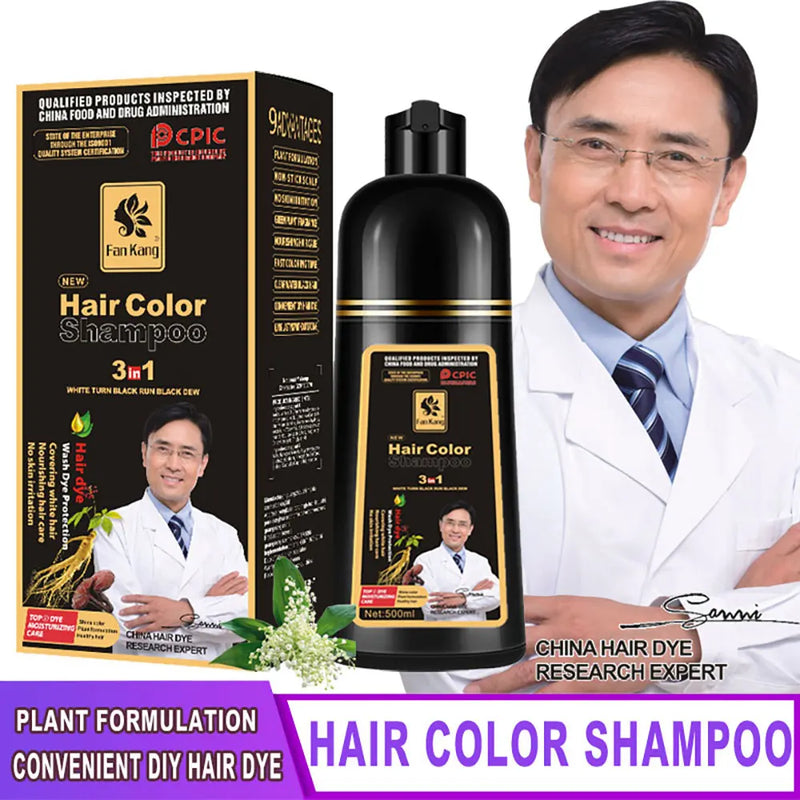 Shampoo Black  Hair Color  500ml 3 em  1